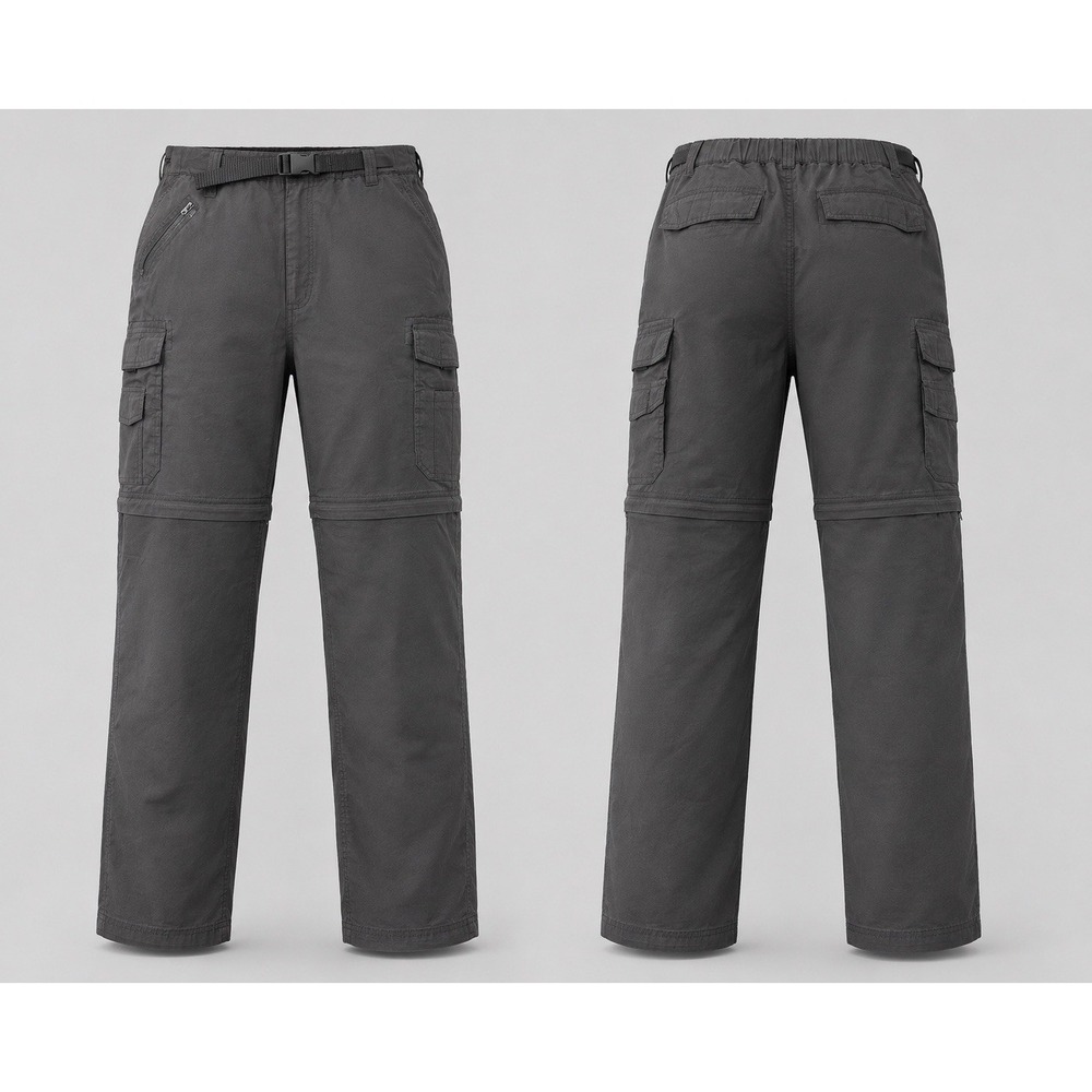The BC Clothing Co Pants Mens Lx30 Gray Convertible Zip Off Cargo Hiking